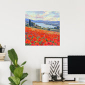 Rote Mohnblumen - Kunst im impressionistischen Lan Poster (Heimbüro)