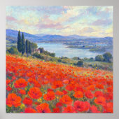 Rote Mohnblumen - Kunst im impressionistischen Lan Poster (Vorne)
