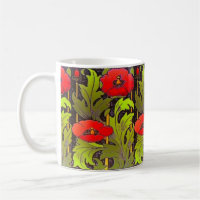 Rote Mohnblumen-Kunst Nouveau Klassiker-Tasse