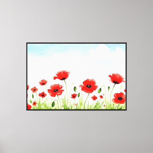 Rote Mohnblumen Leinwanddruck (Vorderseite)
