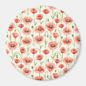 Rote Mohnblumen Magnet (Vorne)