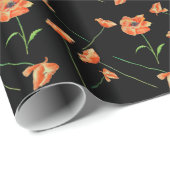 Rote Mohnblumen mit Blumen Geschenkpapier (Rolleneckpunkt)