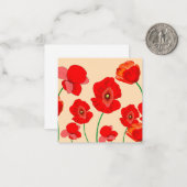 Rote Mohnblumen Mitteilungskarte (Vorderseite/Rückseite Beispiel)