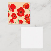 Rote Mohnblumen Mitteilungskarte (Vorne/Hinten)