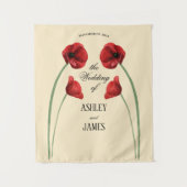 Rote Mohnblumen Moderne Hochzeit Wandteppich (Vorderseite)