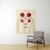 Rote Mohnblumen Moderne Hochzeit Wandteppich (Beispiel)