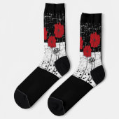 Rote Mohnblumen, Mohn, rote Blume Socken (Linkes Detail)
