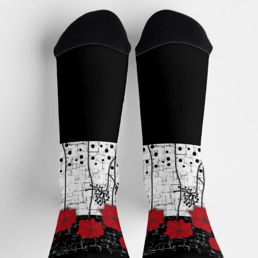 Rote Mohnblumen, Mohn, rote Blume Socken (Oben)