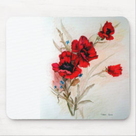 Rote Mohnblumen Mousepad