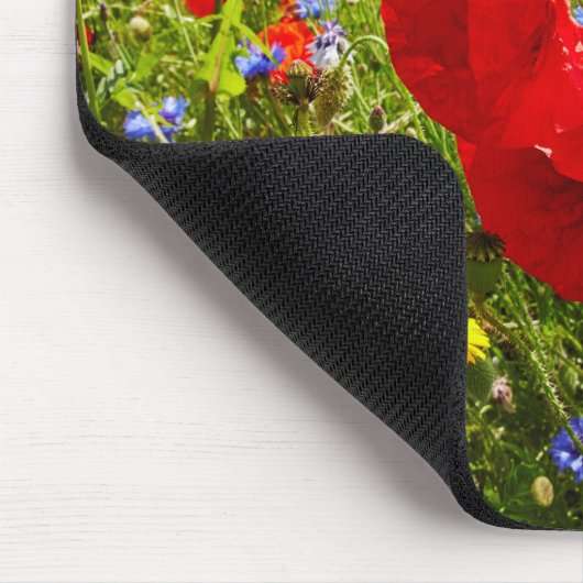 Rote Mohnblumen Mousepad (Ecke)