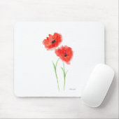 Rote Mohnblumen Mousepad (Mit Mouse)