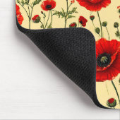 Rote Mohnblumen Muster Mousepad (Ecke)