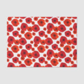 Rote Mohnblumen Muster Seidenpapier (Vorderseite)