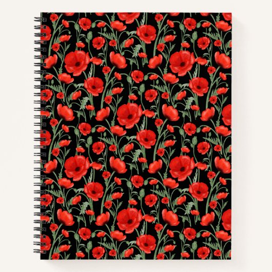 Rote Mohnblumen Notizblock (Vorderseite)