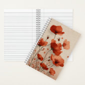 Rote Mohnblumen  Notizblock (Innen)