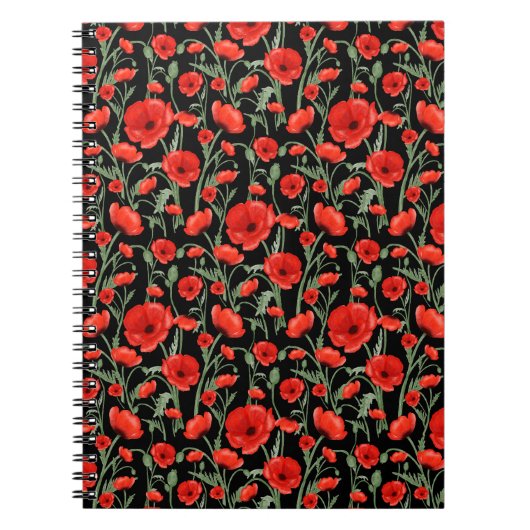 Rote Mohnblumen Notizblock (Vorderseite)