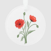 Rote Mohnblumen Ornament (Rückseite)