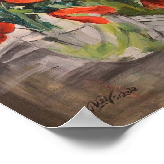 Rote Mohnblumen Poster (Ecke)