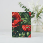 Rote Mohnblumen Postkarte (Stehend Vorderseite)
