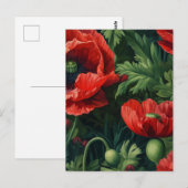 Rote Mohnblumen Postkarte (Vorne/Hinten)