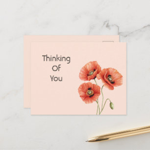 Rote Mohnblumen  Postkarte