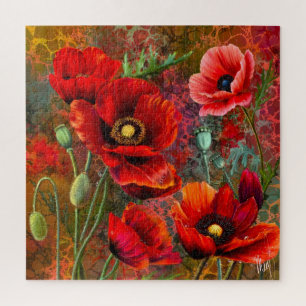 Rote Mohnblumen Puzzle