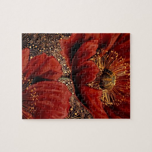 Rote Mohnblumen Puzzle (Horizontal)