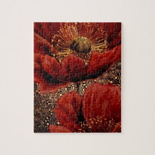 Rote Mohnblumen Puzzle (Vertikal)
