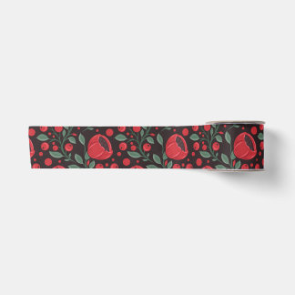 Rote Mohnblumen Satinband
