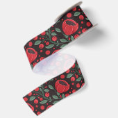Rote Mohnblumen Satinband (Rückseite)