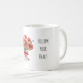 Rote Mohnblumen-Schleife Kaffeetasse (VorderseiteRechts)
