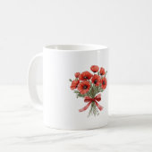 Rote Mohnblumen-Schleife Kaffeetasse (Vorderseite Links)
