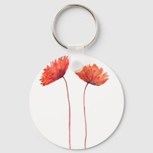 Rote Mohnblumen Schlüsselanhänger (Vorderseite)
