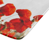 Rote Mohnblumen Schneidebrett (Ecke)