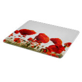 Rote Mohnblumen Schneidebrett (Ecke)