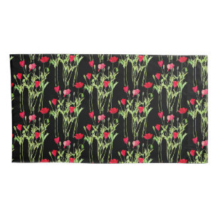 Rote Mohnblumen Sommerwiese, Wildblumen Kissenbezug