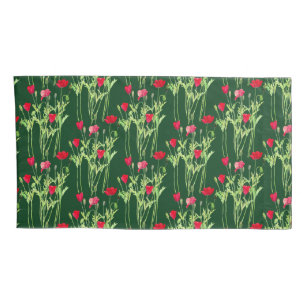 Rote Mohnblumen Sommerwiese, Wildblumen Kissenbezug