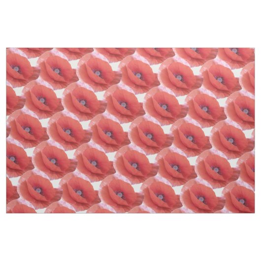 rote Mohnblumen Stoff (Fat Quarter (45,7 x 55,9 cm))