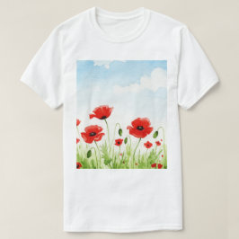 Rote Mohnblumen T-Shirt