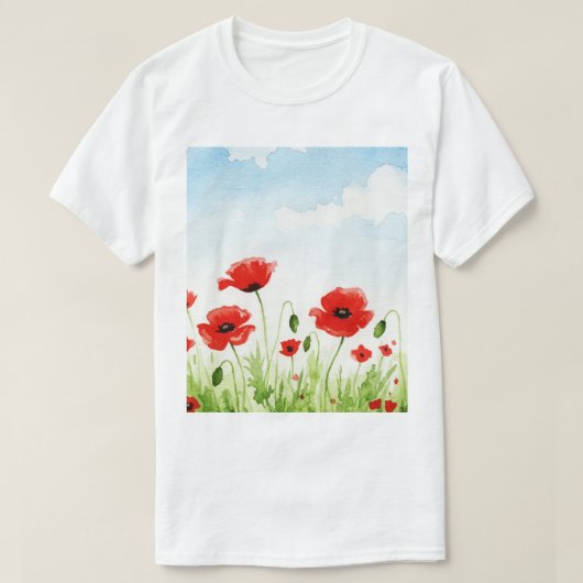 Rote Mohnblumen T-Shirt (Design vorne)