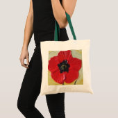 Rote Mohnblumen-Taschen-Tasche Tragetasche (Vorderseite (Produkt))