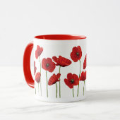 Rote Mohnblumen Tasse (Vorderseite Links)