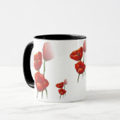 Rote Mohnblumen-Tasse Tasse (Vorderseite Links)