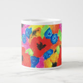 Rote Mohnblumen-und blaue Cornflowers-Blumenmuster Jumbo-Tasse (Vorderseite)