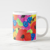 Rote Mohnblumen-und blaue Cornflowers-Blumenmuster Jumbo-Tasse (Rechts)