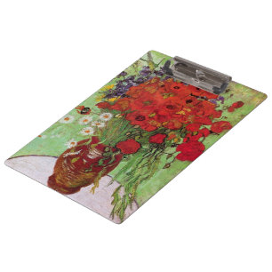 Rote Mohnblumen und Gänseblümchen von Vincent van Klemmbrett