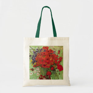Rote Mohnblumen und Gänseblümchen von Vincent van Tragetasche
