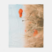 Rote Mohnblumen und Goldgerste Fleecedecke (Vorderseite)