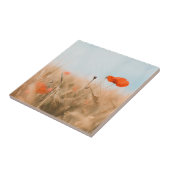 Rote Mohnblumen und Goldgerste Fliese (Seite)