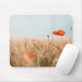 Rote Mohnblumen und Goldgerste Mousepad (Mit Mouse)